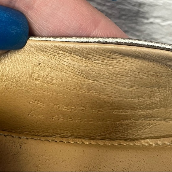 Poppy Barley Gold Metallic Leather Loafer Slides - Picture 13 of 16